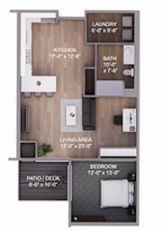  Floor Plan 1 Bedroom 1 Bath