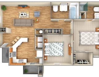 1-Bedroom floor plan