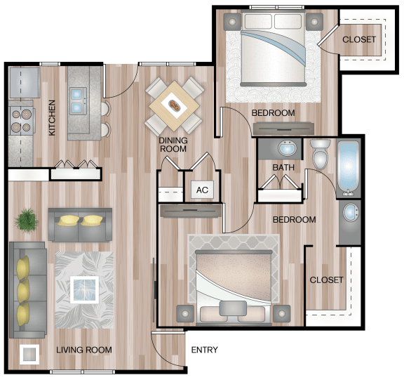 B1 | 2 Bed / 1 Bath | 896 Sq Ft at The Escapade, San Antonio, 78216