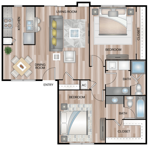 B8 | 2 Bed / 1.5 Bath | 1,199 Sq Ft B8 | 2 Bed / 1.5 at The Escapade, San Antonio, Texas