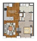 1Bd 1Bth E Floor Plan at Stella St. Paul Apartments, St. Paul