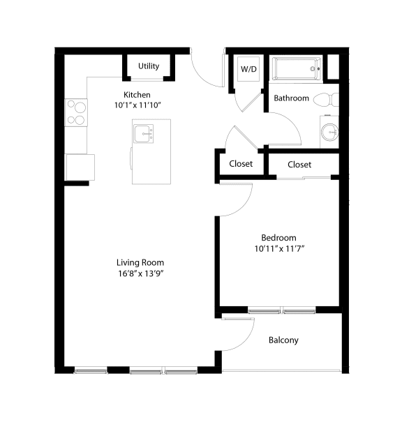The Mastlight One Bedroom floor plan