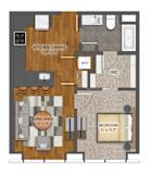 1Bd 1Bth U Floor Plan at Stella St. Paul Apartments, Minnesota, 55102