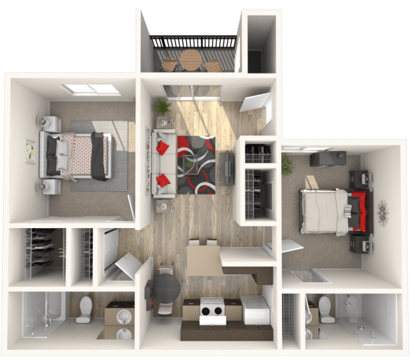 Floor Plan  Ponderosa- 2BD x 2BA