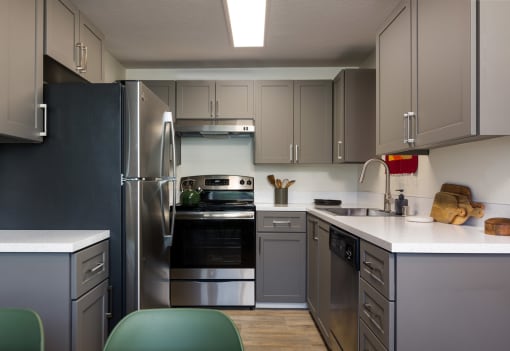 Grey Kitchen Cabinets at Cedar House, Vancouver, WA, 98682
