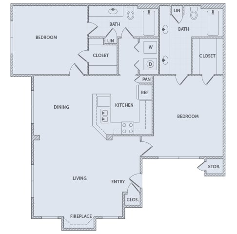The Retreat at Cinco Ranch - B2 - 2 bed 2 bath - 2D