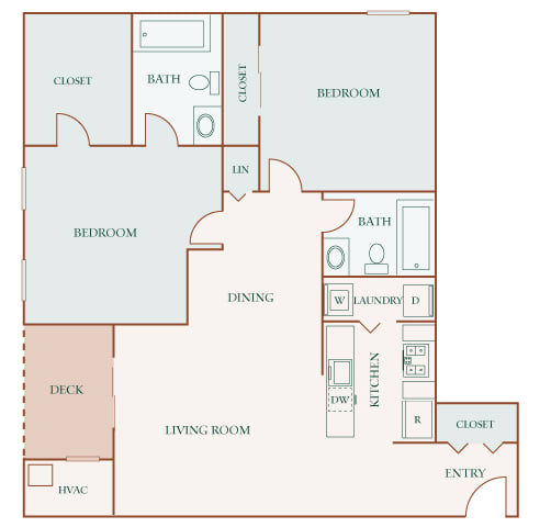 Hampshire Green Apartments - B3 (Jardinaire) - 2 bedroom - 2 bath - 2D