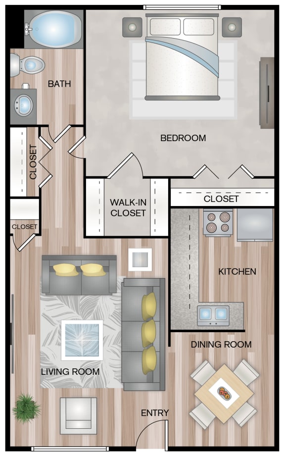A1 | 1 Bed / 1 Bath | 800 Sq Ft at The Jackson, San Antonio
