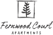 A logo for Fernwood Court Apartments with a tree branch design.