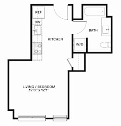 A1 Floor Plan at Corner 63 Apartments in Seattle, Washington