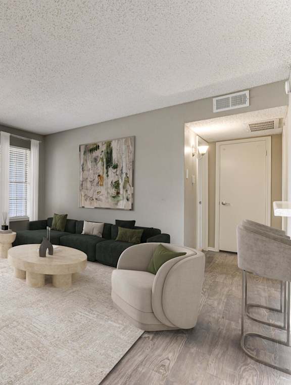 A living room with a fireplace and a couch.