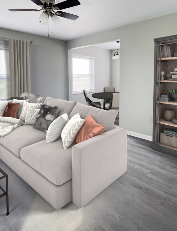 a living room with a couch and a table at Parkway Trails, Florence, KY, 41042