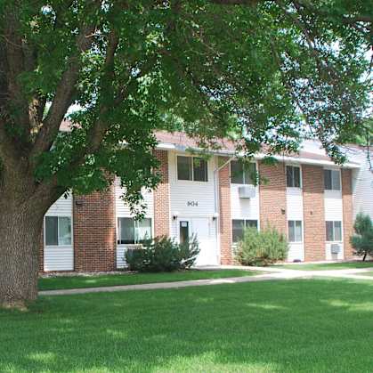 a large tree in front of an apartment building