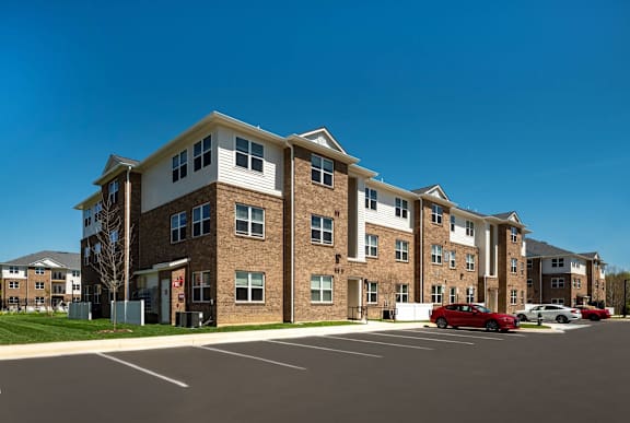 Apartment complex with onsite parking lot