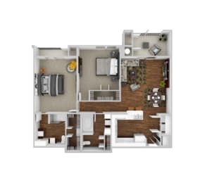 Coltrane Floor Plan at Mariposa at Clear Creek Webster 55+ Apartments, Webster, TX