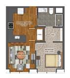 1Bd 1Bth B Floor Plan at Stella St. Paul Apartments, St. Paul, MN