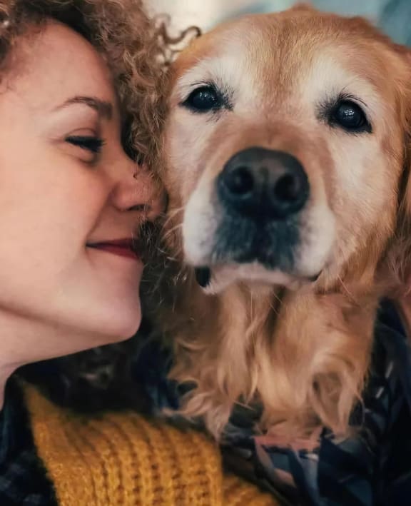 Dog with Smiling Owner