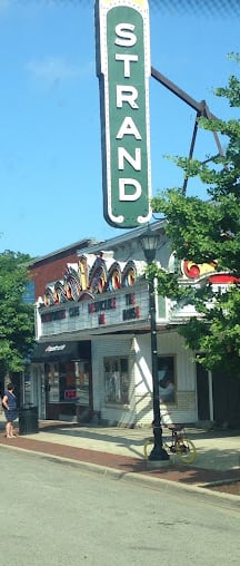a building with a sign on the side of it