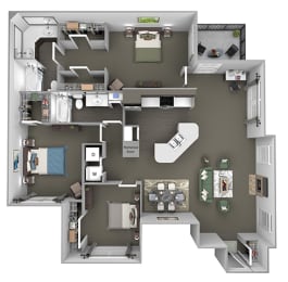 The Vineyards - C1(Riesling) - 3 Bed 2 Bath - 3D Floor Plans