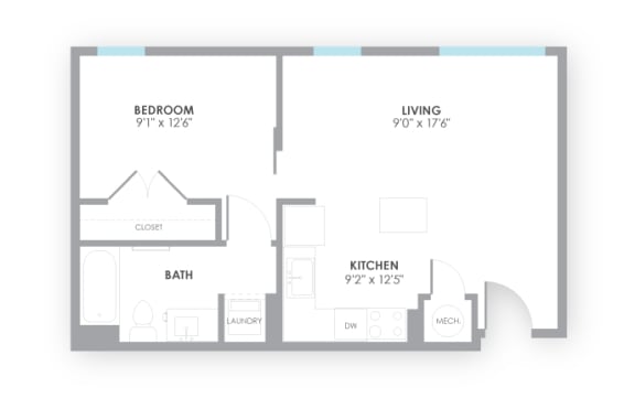 Gauge Floor Plan at AMP Apartments, PRG Real Estate, Kentucky