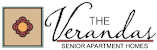 The Verandas Senior Apartment Homes logo with a flower in the center.