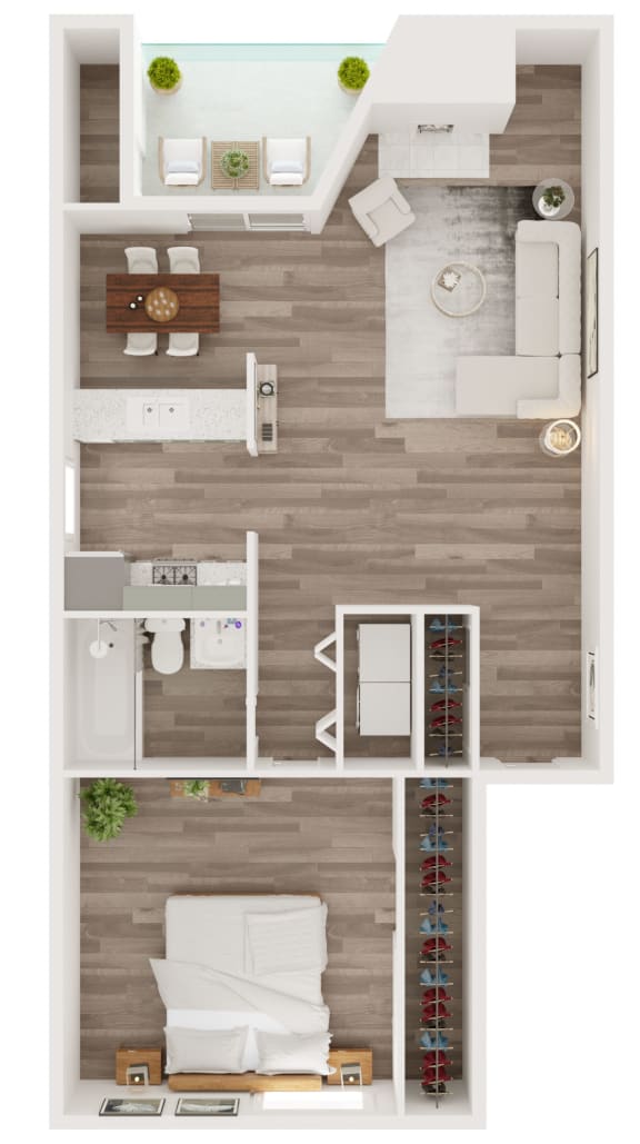 A3 Floor Plan at Water Ridge Apartments, CLEAR Property Management, Irving, 75061