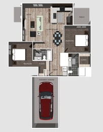 Camden floor plan at the Villas at Falling Waters in Omaha, NE