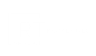 A black background with a white logo that says "RT PROPERTIES LGROUP".
