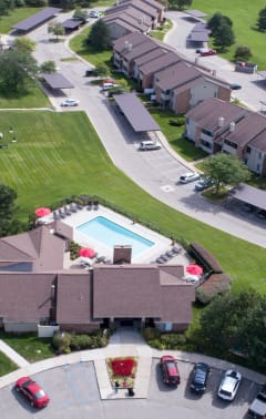 Aerial view of Pine Ridge apartments