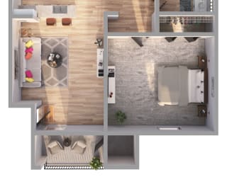 bedroom floor plan an in 3d