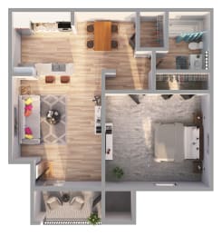 bedroom floor plan an in 3d