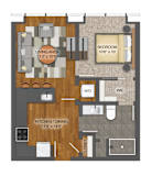 1Bd 1Bth P Floor Plan at Stella St. Paul Apartments, St. Paul, MN