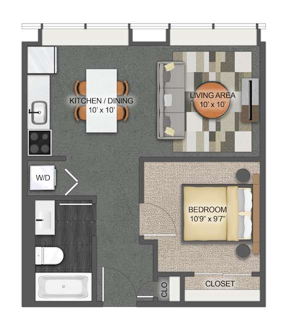 1Bd 1Bth S Floor Plan at Stella St. Paul Apartments, St. Paul