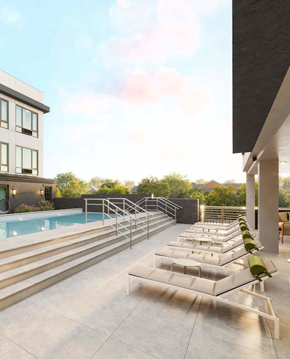 Outdoor Swimming Pool at The Franklin at Tenafly Apartments, Tenafly, NJ 07670