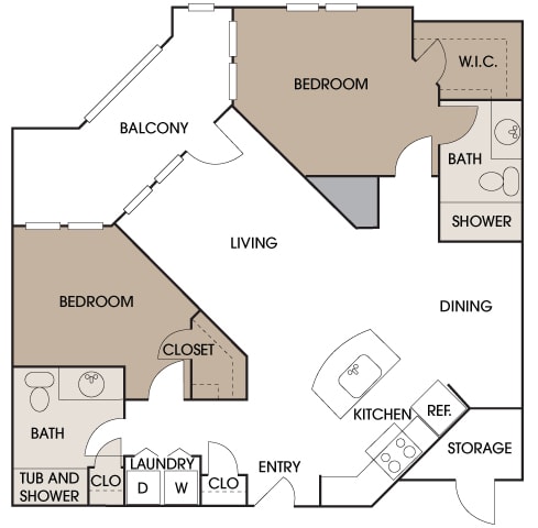Centre Pointe Apartments - B4 - 2 bedrooms and 2 bath