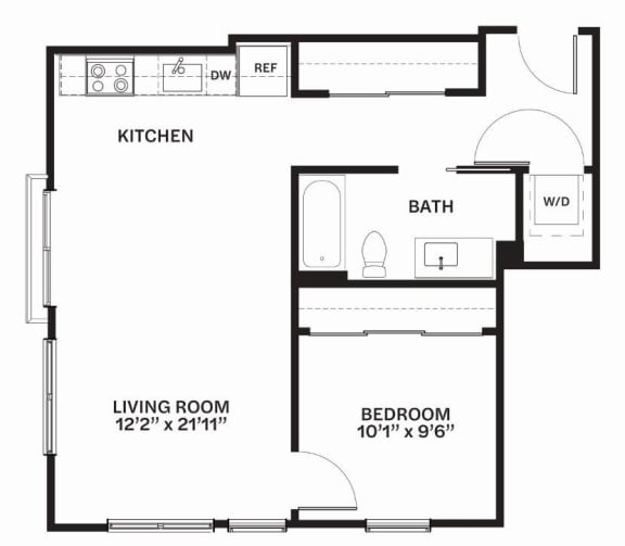 C28 Floor Plan at Corner 63 Apartments in Seattle, Washington C28 Floor Plan at Corner 63 Apartments in Seattle, Washington