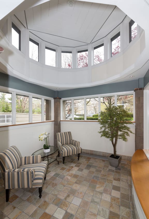 Relaxing Area with Vaulted Ceiling at Marion Square, Brookline,Massachusetts