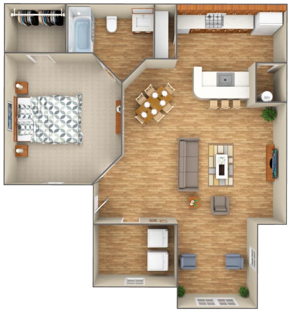 Floor Plan  1-Bedroom floor plan