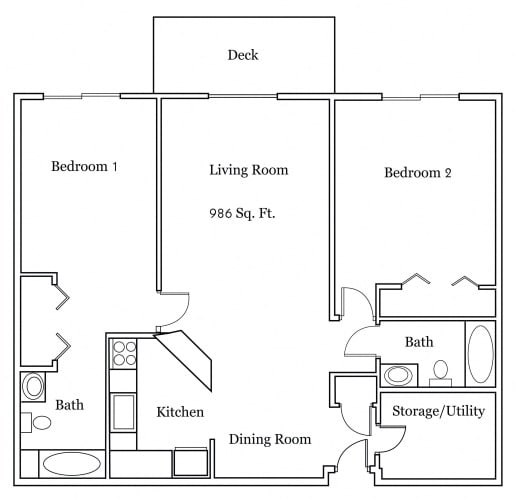 Floor Plan  2 Bedroom 2 Bathroom