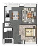 1Bd 1Bth X Floor Plan at Stella St. Paul Apartments, St. Paul, 55102