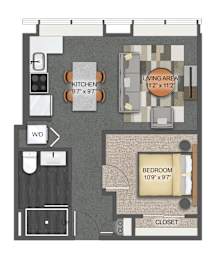 1Bd 1Bth X Floor Plan at Stella St. Paul Apartments, St. Paul, 55102