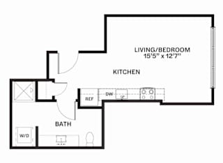 A2 Floor Plan at Corner 63 Apartments in Seattle, Washington