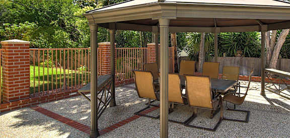 Outside sitting area at Madison Place, San Mateo, California