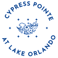 A logo with the text "Cypress Pointe Atlake Orlando" and a graphic of a tree and a bird.
