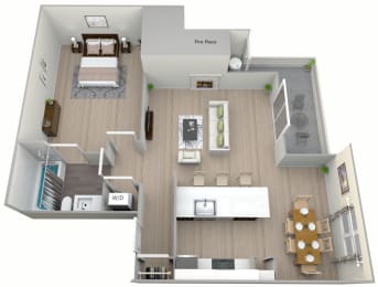 Floor Plan  1-Bedroom floor plan