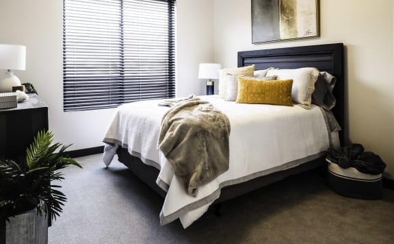 Relaxation-ready bedrooms with wall-to-wall carpeting,