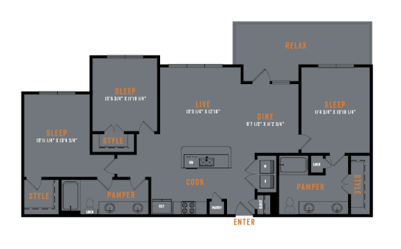 Lenox SoCo 2D Floor Plans - C2