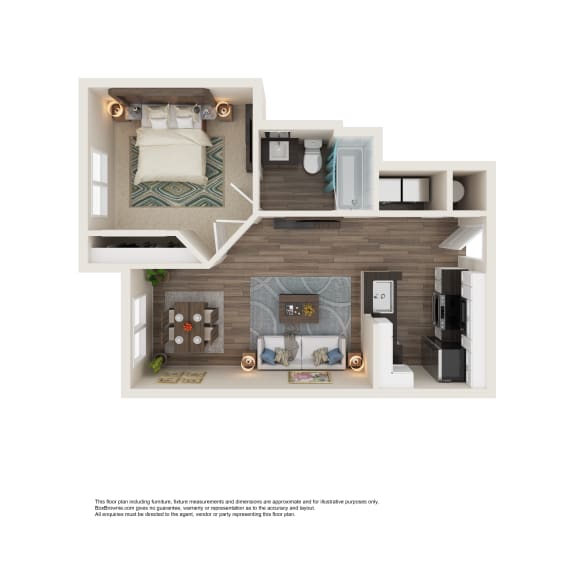 1 Bed 1 Bath Floor Plan | 527 Sq. Ft. at Element Deer Valley in Phoenix, Arizona 85027