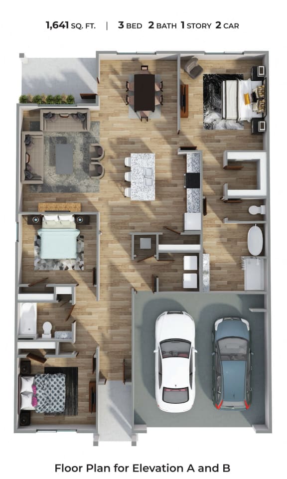 PLAN 1641 Floor Plan at Emerald Lakes South, Ocean Springs